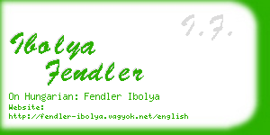 ibolya fendler business card
